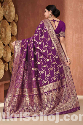 Japani Silk Skin Print Sharee with Blouse Piece